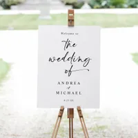 Modern Minimalist Handwriting Wedding Welcome Sign