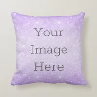 Create Your Own Violet Purple Glitter Dust Ombre Throw Pillow