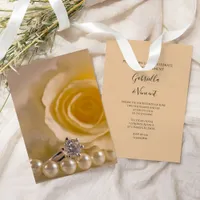 White Rose, Pearls and Ring Engagement Party Invitation