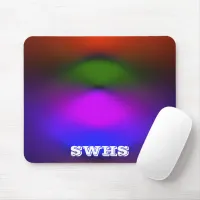 Neon Blue, Purple, Green & Orange School Monogram Mouse Pad