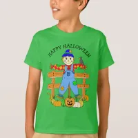 Happy Halloween Whimsical Cartoon Scarecrow T-Shirt