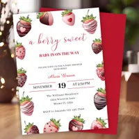 Strawberry Baby Shower Red Berry Sweet Invitation