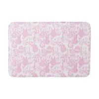 Pink and White Easter Bunnies and Eggs Bath Mat