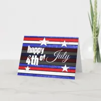 Personalized Happy Fourth of July Patriotic Card