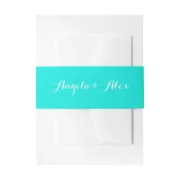 Bright Turquoise Solid Color Invitation Belly Band