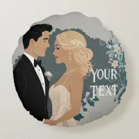 Elegant and Timeless Wedding Invitation Design Round Pillow