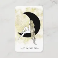 *~* Luna GODDESS Woman on Moon Celestial QR Business Card