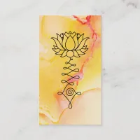 *~* Yellow Orange Lotus Yoga Reiki Healing Massage Business Card