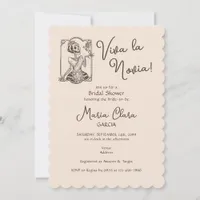 Viva la Novia Day of Dead Bilingual Bridal Shower Invitation