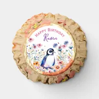 Penguin in Flowers Girl's Birthday Personalized Reese's Peanut Butter Cups