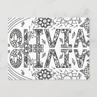 Olivia, A Card for you to Color