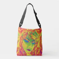 Vivid Surreal Dreamy Fashionista Girl Crossbody Bag