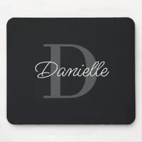 Modern Minimalist  Custom Name Monogram Elegant Mouse Pad