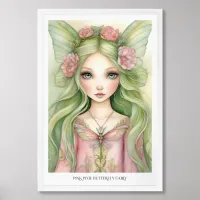 Pink Pixie Butterfly Fairy Poster