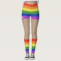 Gay Pride Faux Shorts & Legs  Leggings