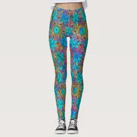 Abstract colorful star pattern  leggings