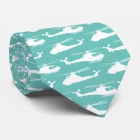 Helicopter Air Force Blue Aviation Themed Neck Tie