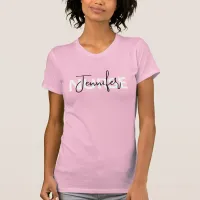 Personalized Nurse Typography Pink T-Shirt