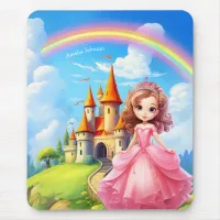 Cute Princess in a Fairy Tale Castle Personalized Mouse Pad