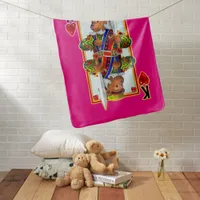 Teddy Bear King of Hearts Receiving Blanket