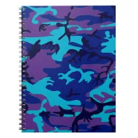 Camouflage Dark Blue & Purple Pattern Notebook