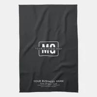 Simple Black Custom Monogram Logo Business Promo Kitchen Towel