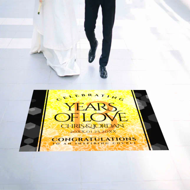 Elegant 13th Citrine Wedding Anniversary Floor Decals