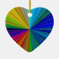 Circular Gradient Rainbow Ceramic Ornament