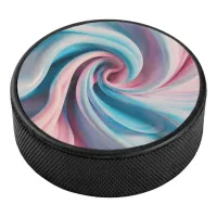 Pink and Blue Pastel Marble | Hockey Puck