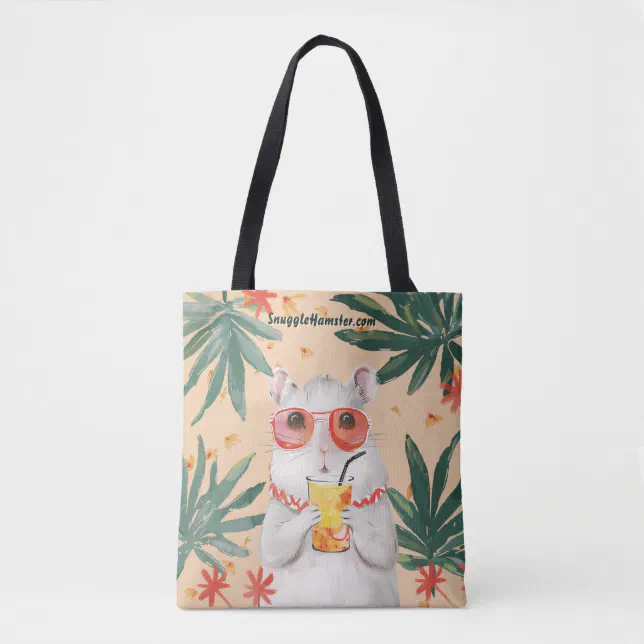 Hamster sipping a tropical drink | SnuggleHamster Tote Bag