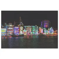 Colorful Downtown Willemstad Curacao Neon Nights Tissue Paper