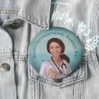 Happy International Nurses Day with Nurse Button