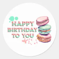 Happy Birthday To You | Macaron Classic Round Sticker