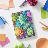 Watercolor Greenery Succulents Collage iPad Air Cover