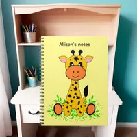 Cute funny baby giraffe for kids  notebook