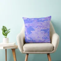 Light Blue Camouflage Pattern Throw Pillow
