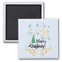 Stars, Moon, Snowflakes, and Merry Christmas, ZSSG Magnet