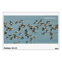 Sanderlings Take Flight in the Winter Skies Wall Decal