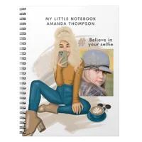 Fashionable Selfie Girl Add Photo Notebook