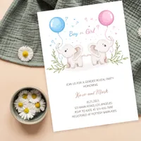 Watercolor Elephant Gender Reveal Boy Or Girl Invitation