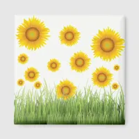 Bright and Elegant Sunflower Graphic Design Magnet