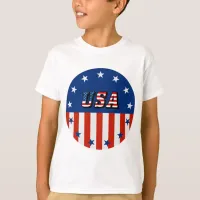 USA - American Flag and Stars in Circle Shirt