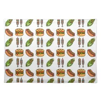 Barbecue Foods | Hamburger, Hotdog, Shish Kabob Cloth Placemat