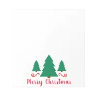Simple Minimal Three Green Trees Merry Christmas Notepad