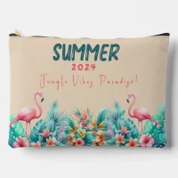 Tropical Jungle Flamingo Summer 2024 Cosmetic Bag