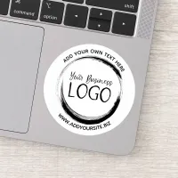 Create Your Own White Business Logo Circle Sticker