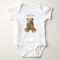 Personalize this Teddy Bear Baby One Piece Baby Bodysuit