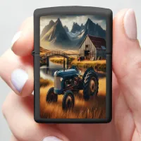 Tractor in a Mountain Valley Zippo Lighter