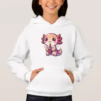 Cute Kawaii Axolotl with Bubble Tea Hoodie