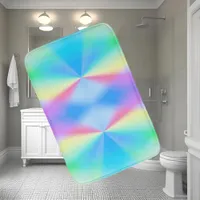 Modern iridescent pastel rainbow colored bath mat